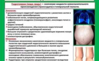 Гидроторакс легких лечение