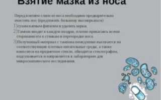 Анализ слизи из носа