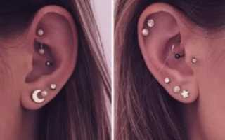 Виды пирсинга ушей
